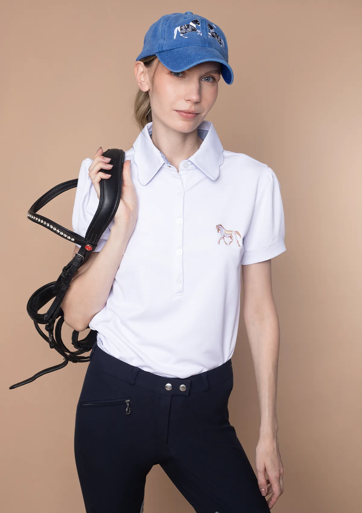 Acasia Horse Polo-Shirt | Basic White | High Tech