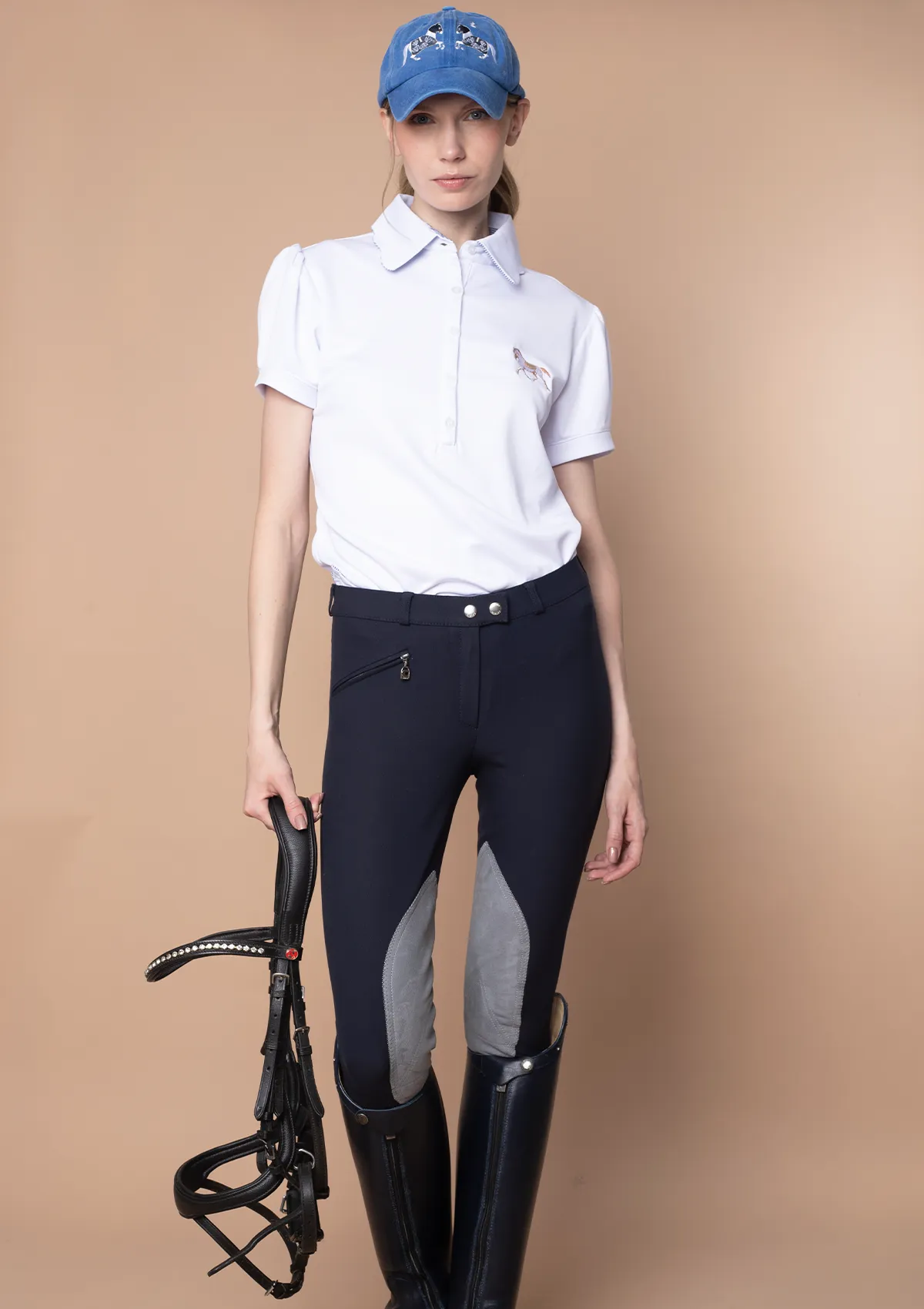 Acasia Horse Polo-Shirt | Basic White | High Tech