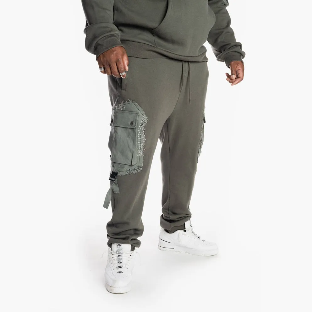 Big and Tall Utility Fashion Fleece Joggers - Dark Olive