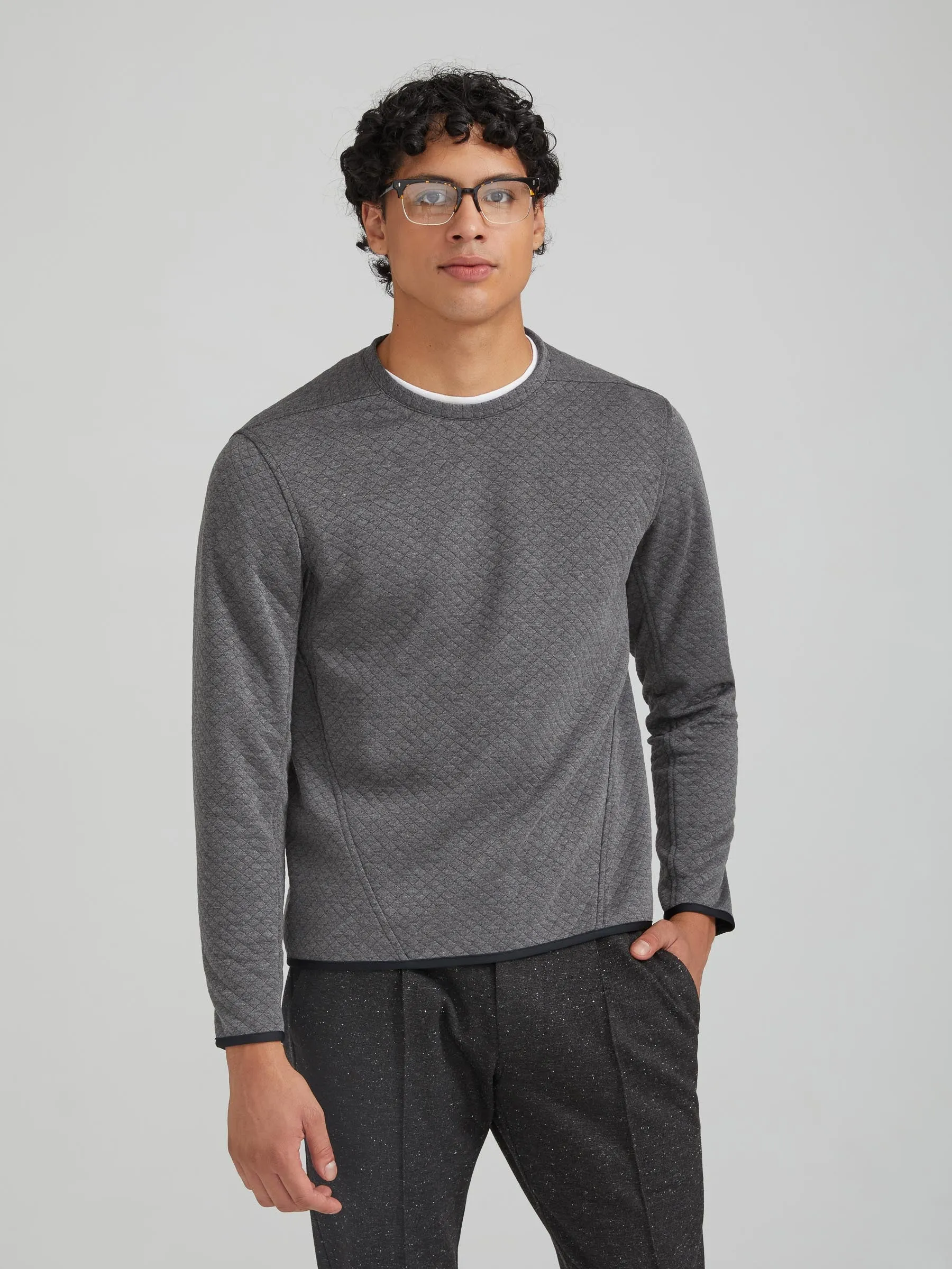 Cortina Crewneck / Quilted Grey