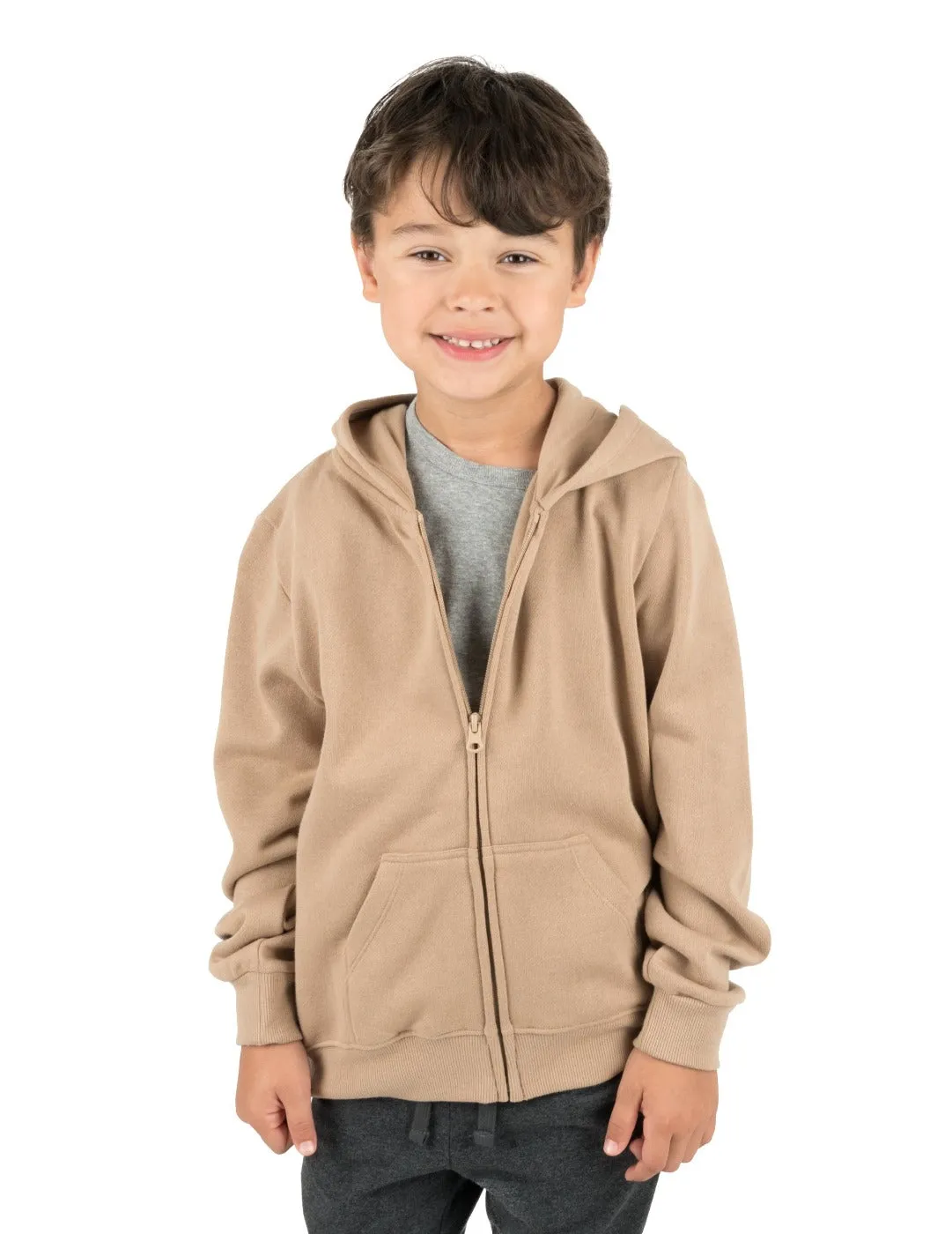 Cotton Neutral Solid Color Zipper Hoodies