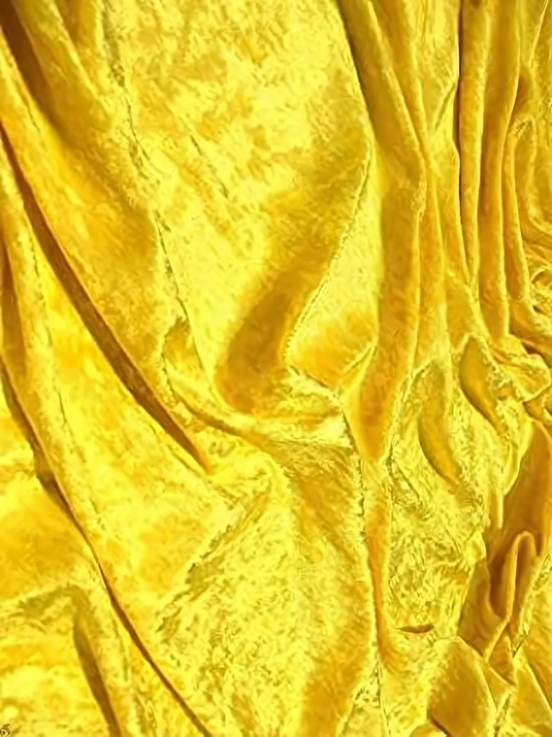 Crushed Stretch Velvet Costume Fabric / Yellow / Sold By The Yard