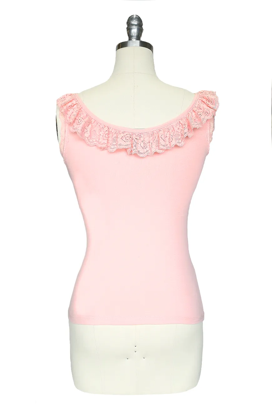 D'Amour Madam Ruffle Singlet (Pink)