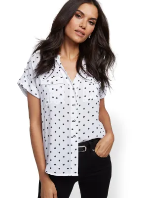 Dot-Print Utility Shirt