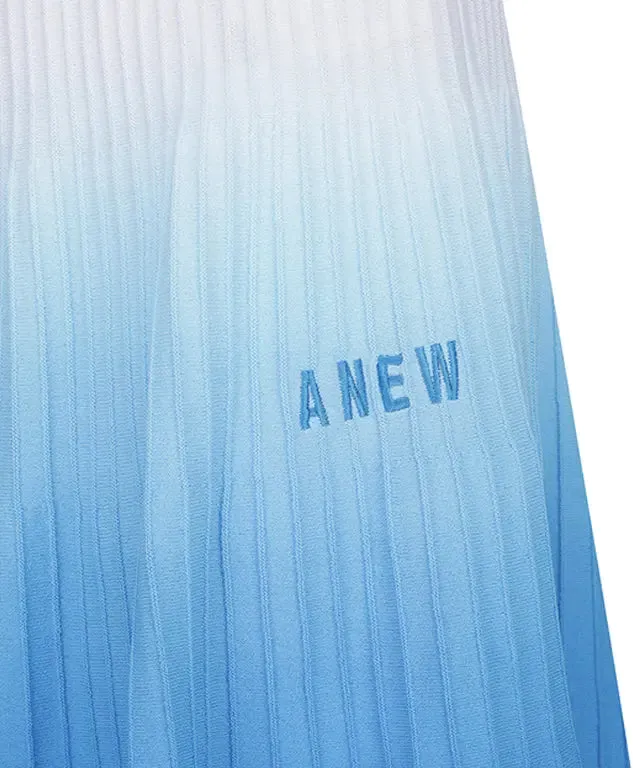 Elegant Sky Blue Gradient Knitted Skirt for Women by ANEW