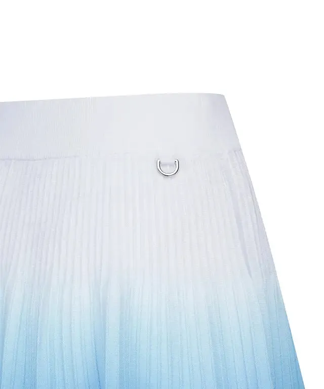 Elegant Sky Blue Gradient Knitted Skirt for Women by ANEW