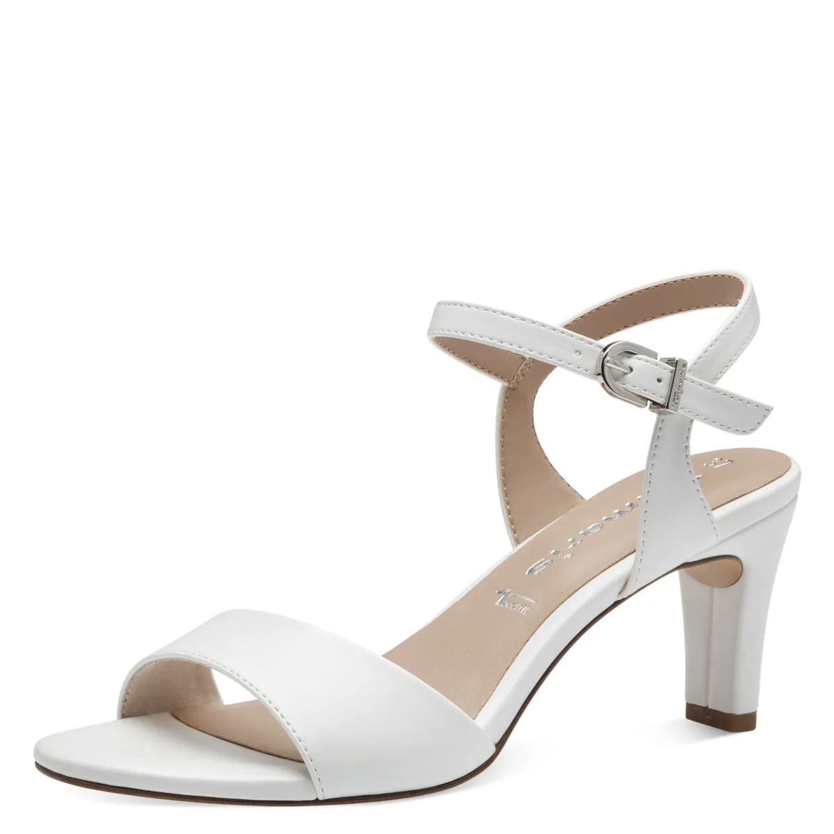 Elegant White Occasionwear Sandals by Tamaris - Adjustable Strap