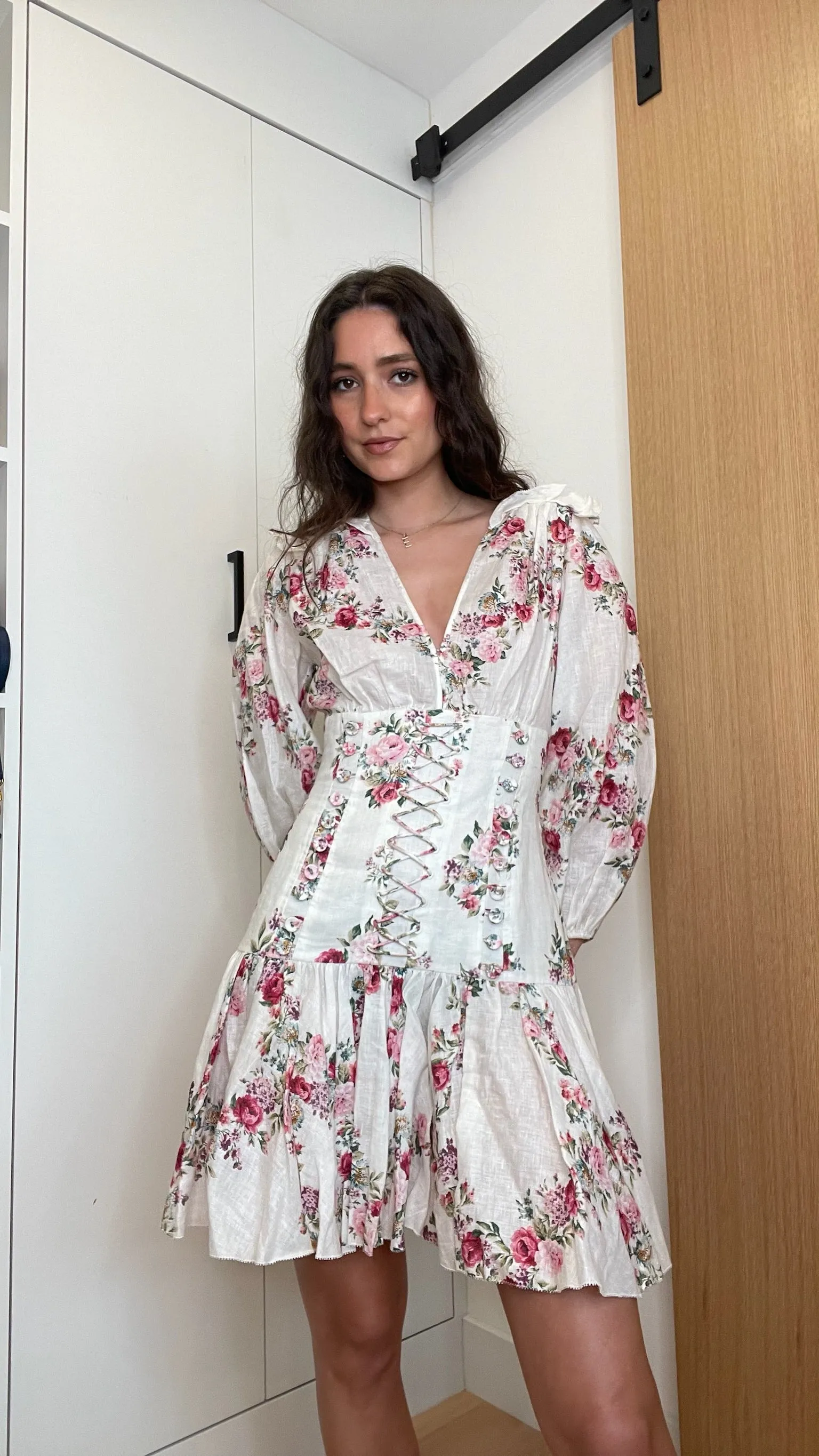 Floral Linen Dress - S/M