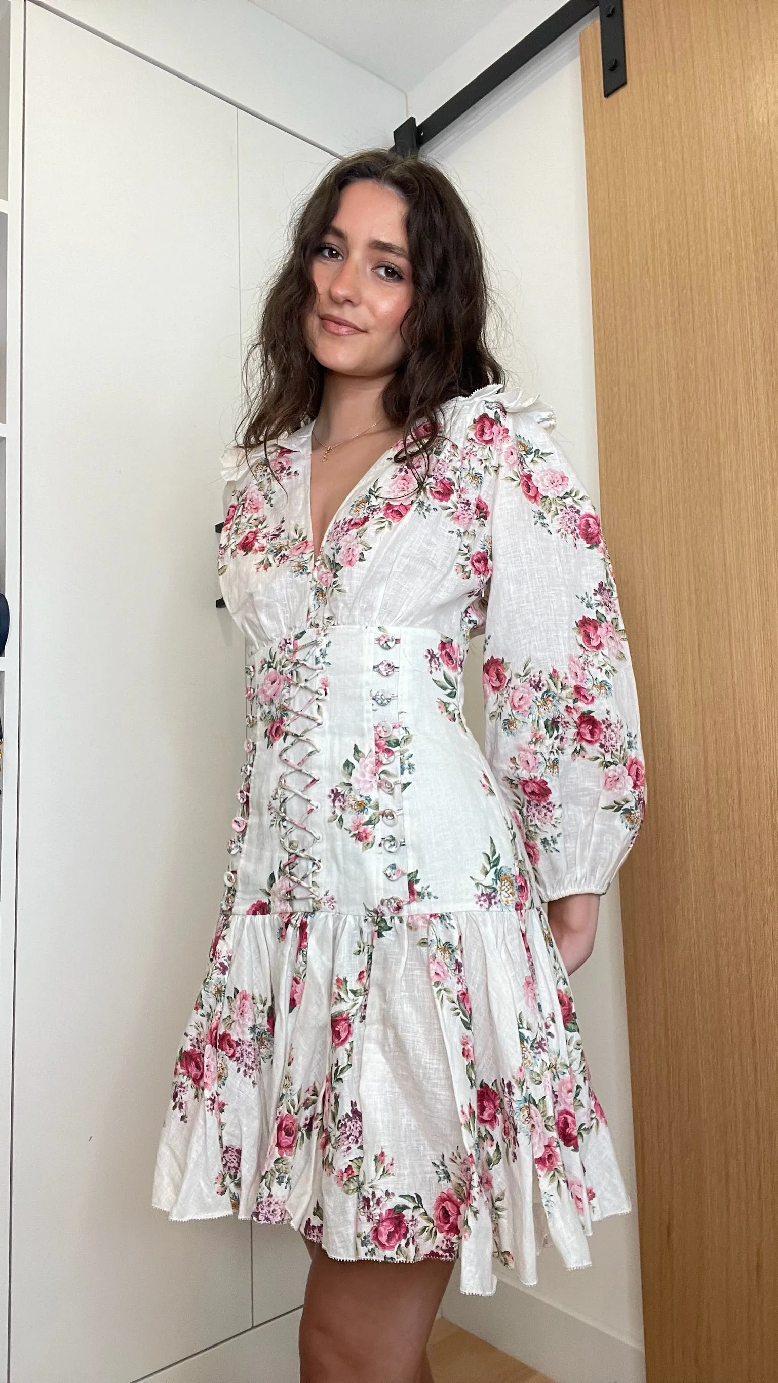 Floral Linen Dress - S/M