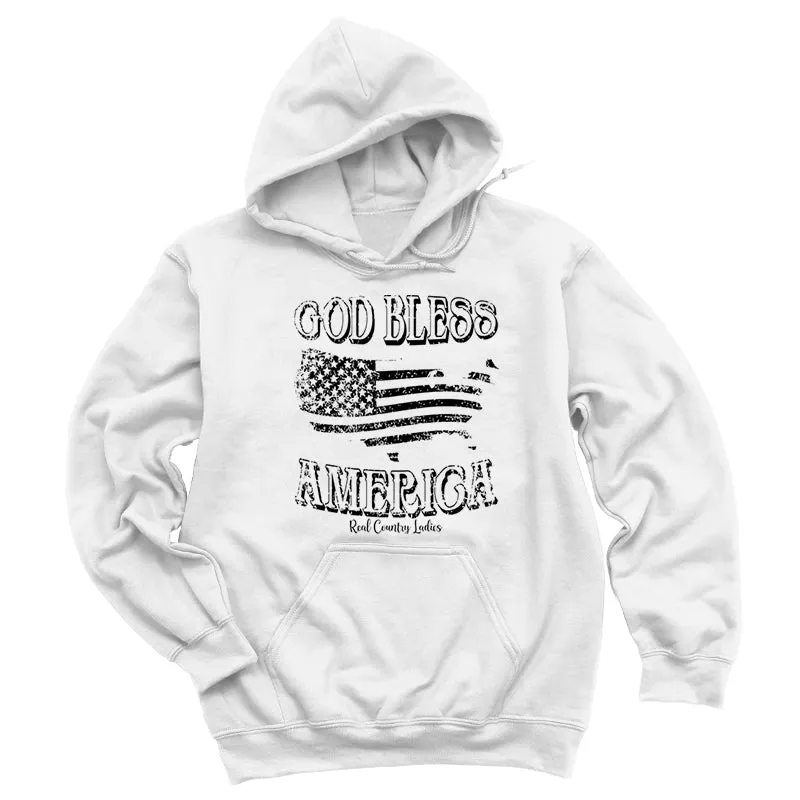 God Bless America Black Print Hoodies & Long Sleeves