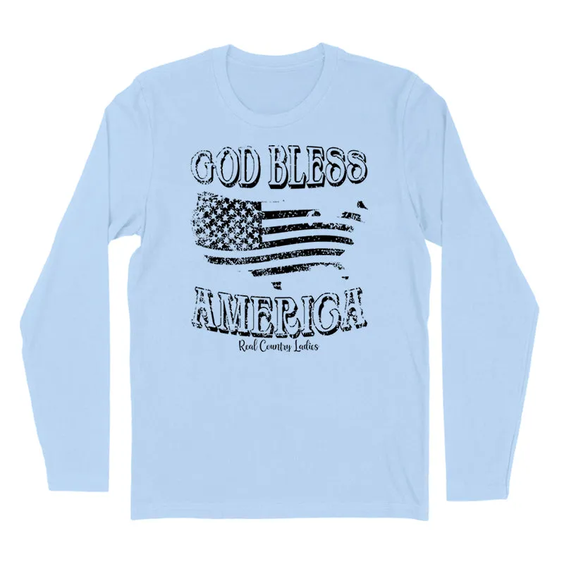 God Bless America Black Print Hoodies & Long Sleeves