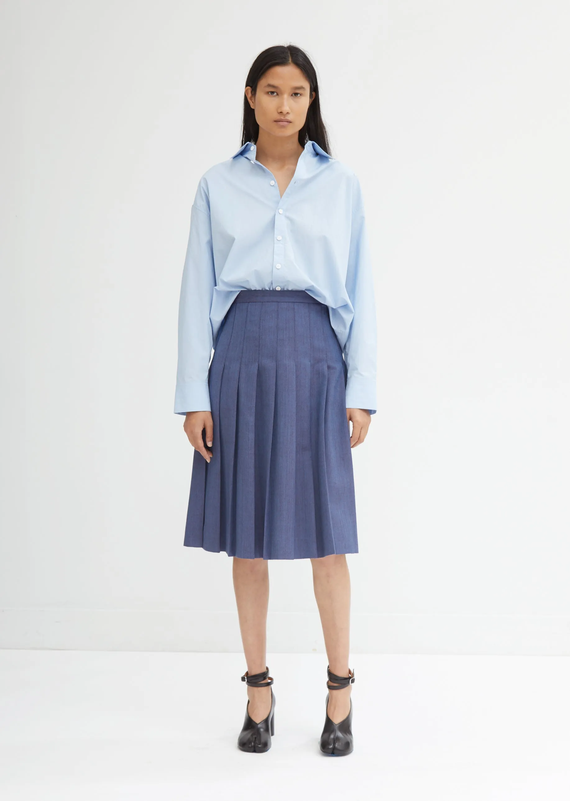 Grain De Poudre Pleated Skirt