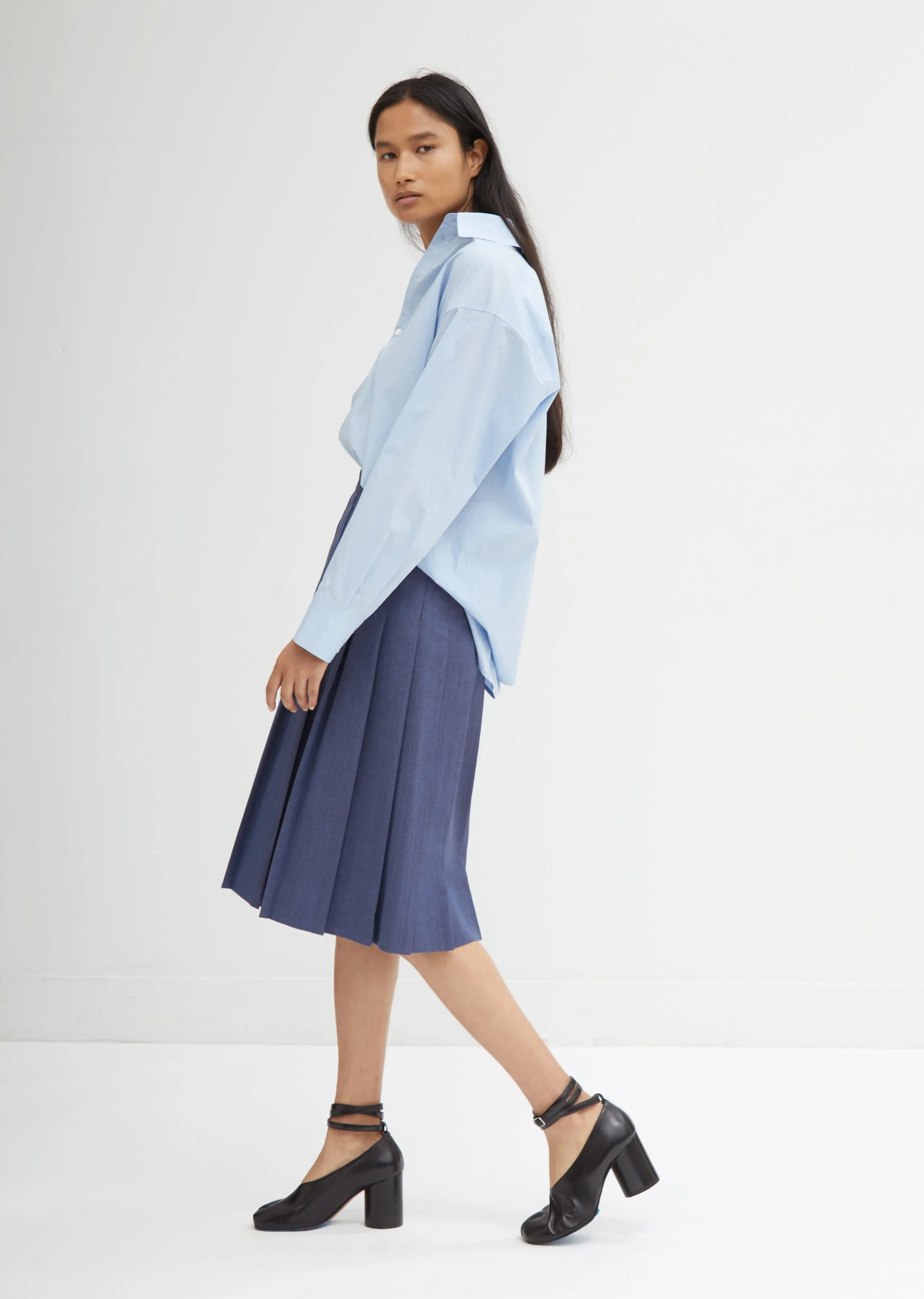 Grain De Poudre Pleated Skirt