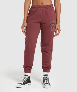 Gymshark Built Graphic Joggers - Washed Burgundy