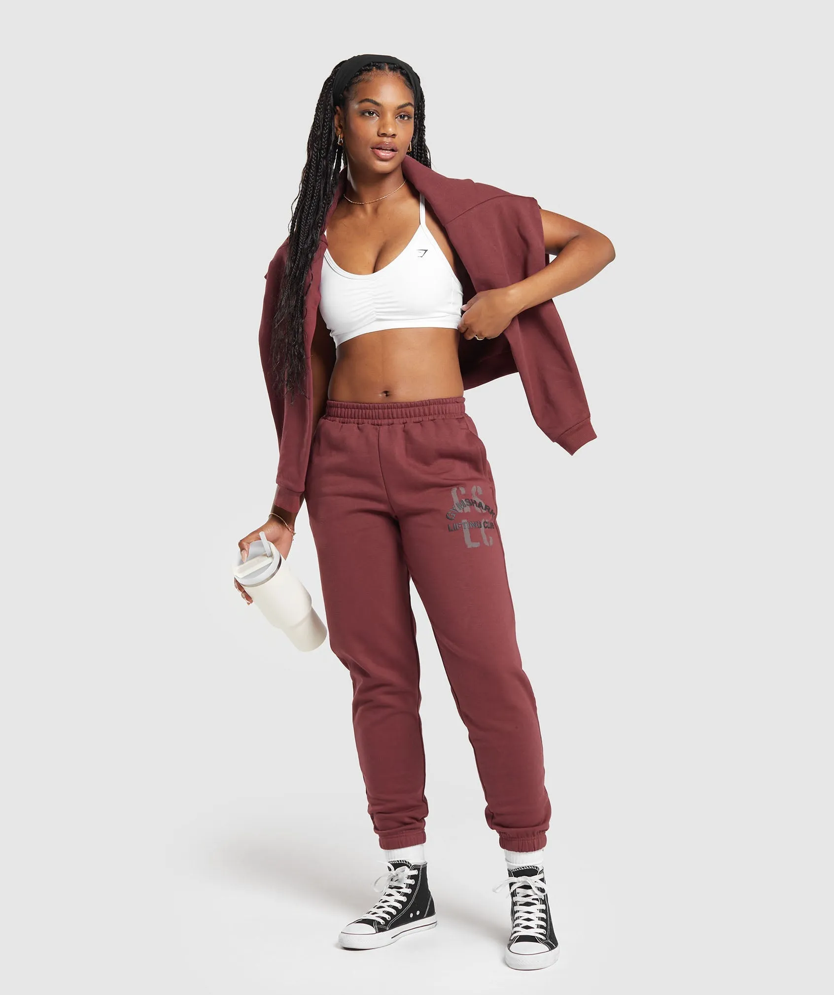 Gymshark Built Graphic Joggers - Washed Burgundy