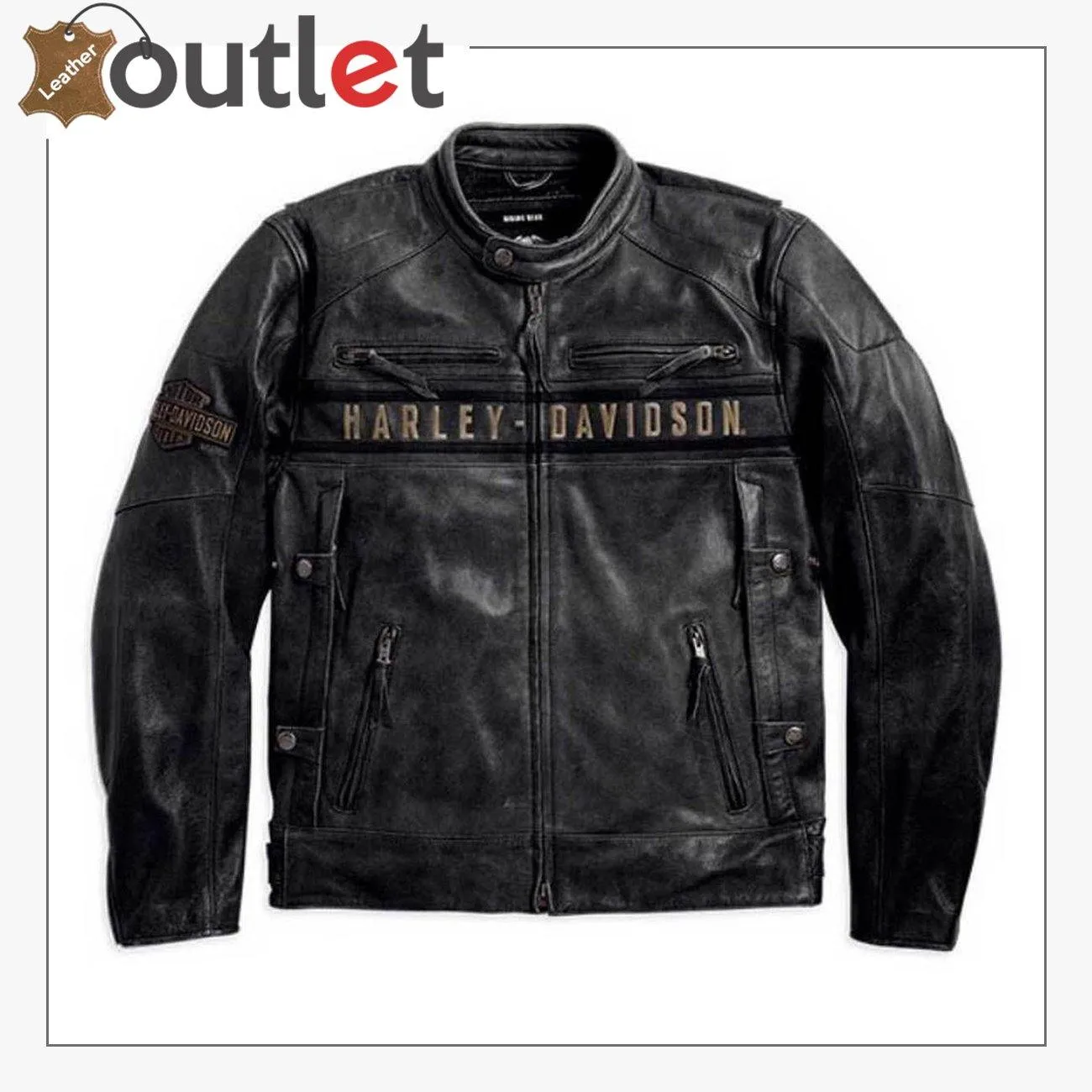 Harley-Davidson Men's Passing Link Triple Vent Leather Jacket