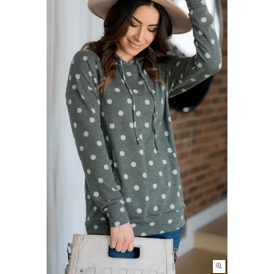 Heathered Polka Dot Hoodie