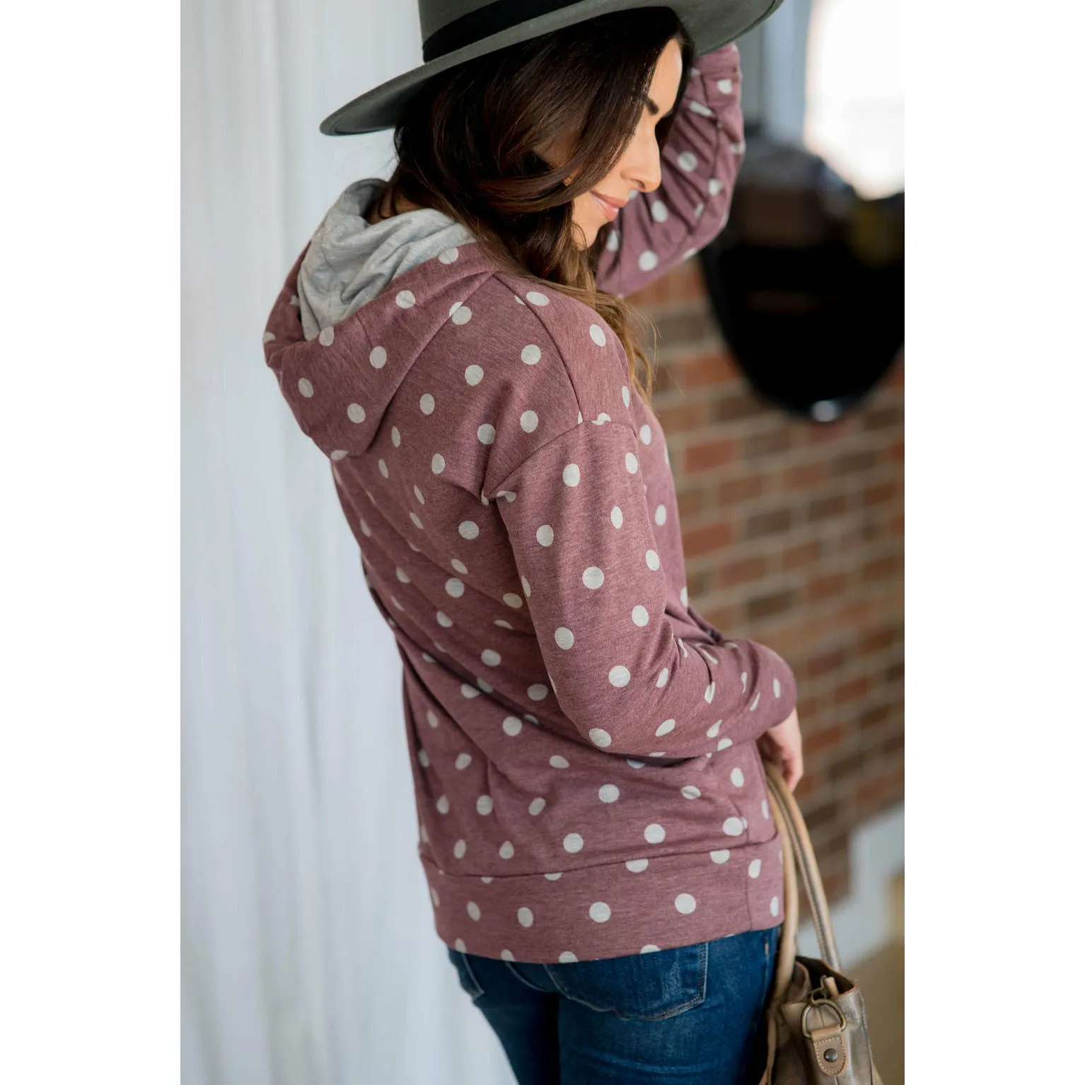 Heathered Polka Dot Hoodie