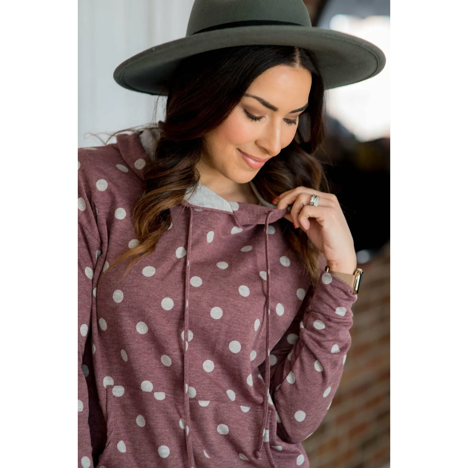 Heathered Polka Dot Hoodie