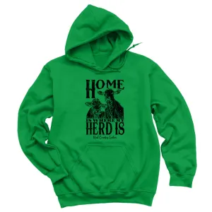 Home Is Where My Herd Is Black Print Hoodies & Long Sleeves