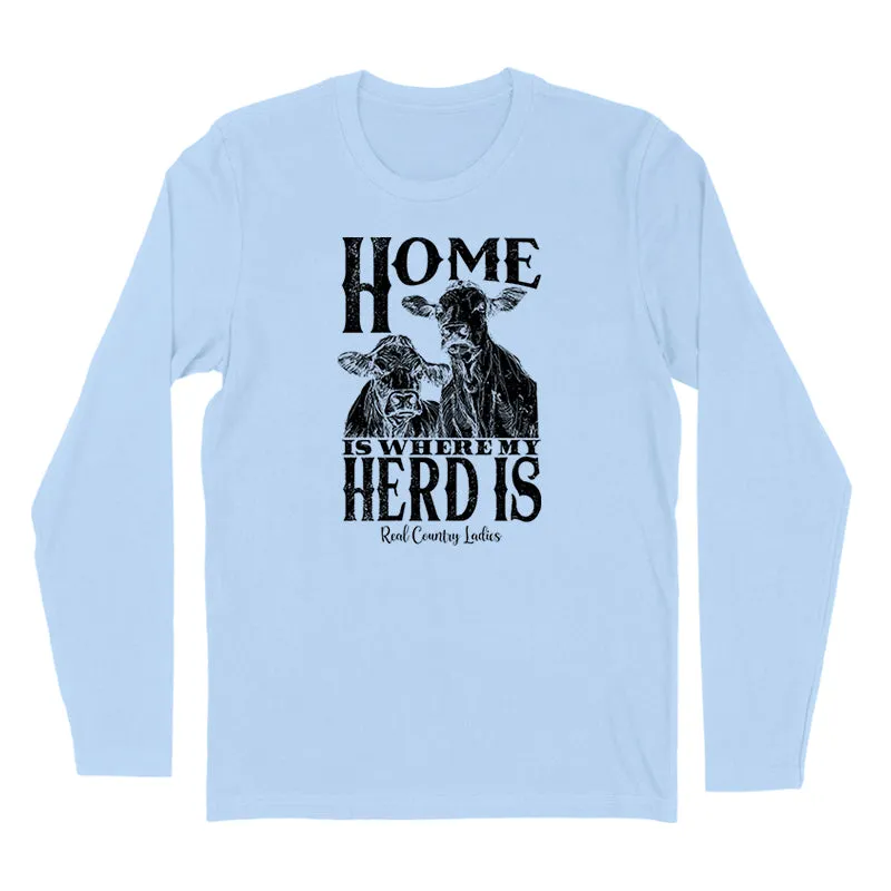 Home Is Where My Herd Is Black Print Hoodies & Long Sleeves