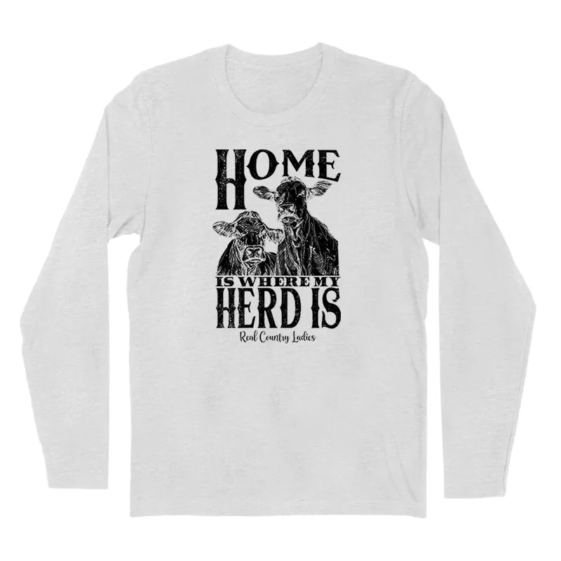 Home Is Where My Herd Is Black Print Hoodies & Long Sleeves