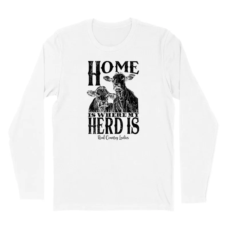 Home Is Where My Herd Is Black Print Hoodies & Long Sleeves