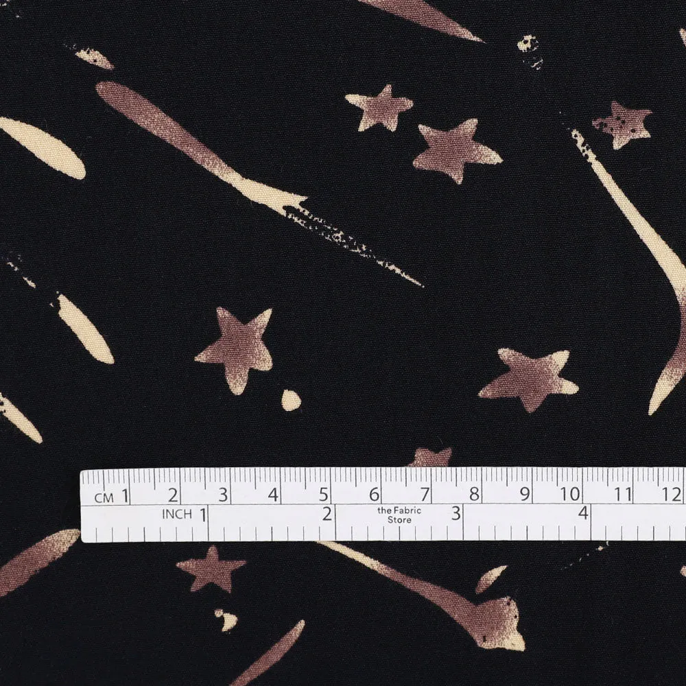 Ink Stars Viscose Crepe - Midnight