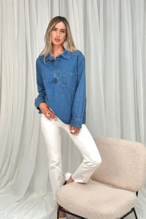 Jane Denim Shirt In Mid Wash