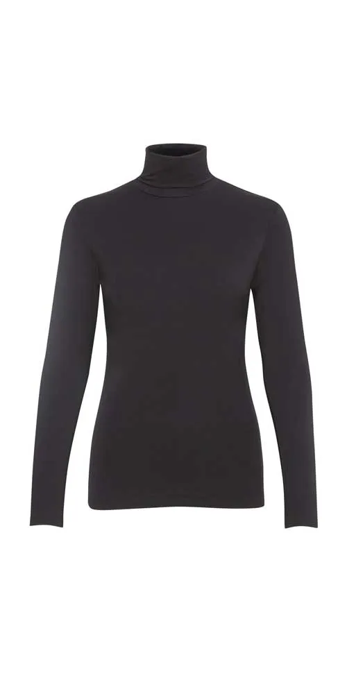 Kaffe Rollneck Top, black