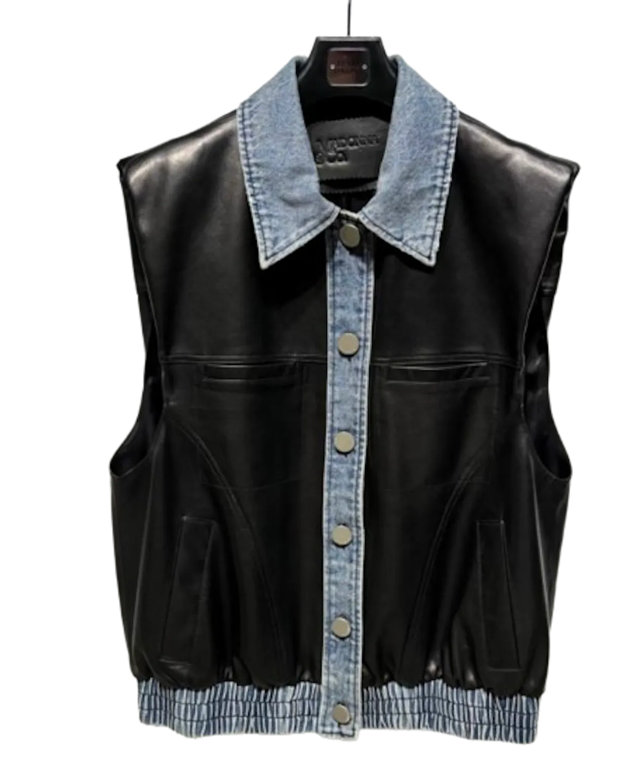 Leather Denim Vest