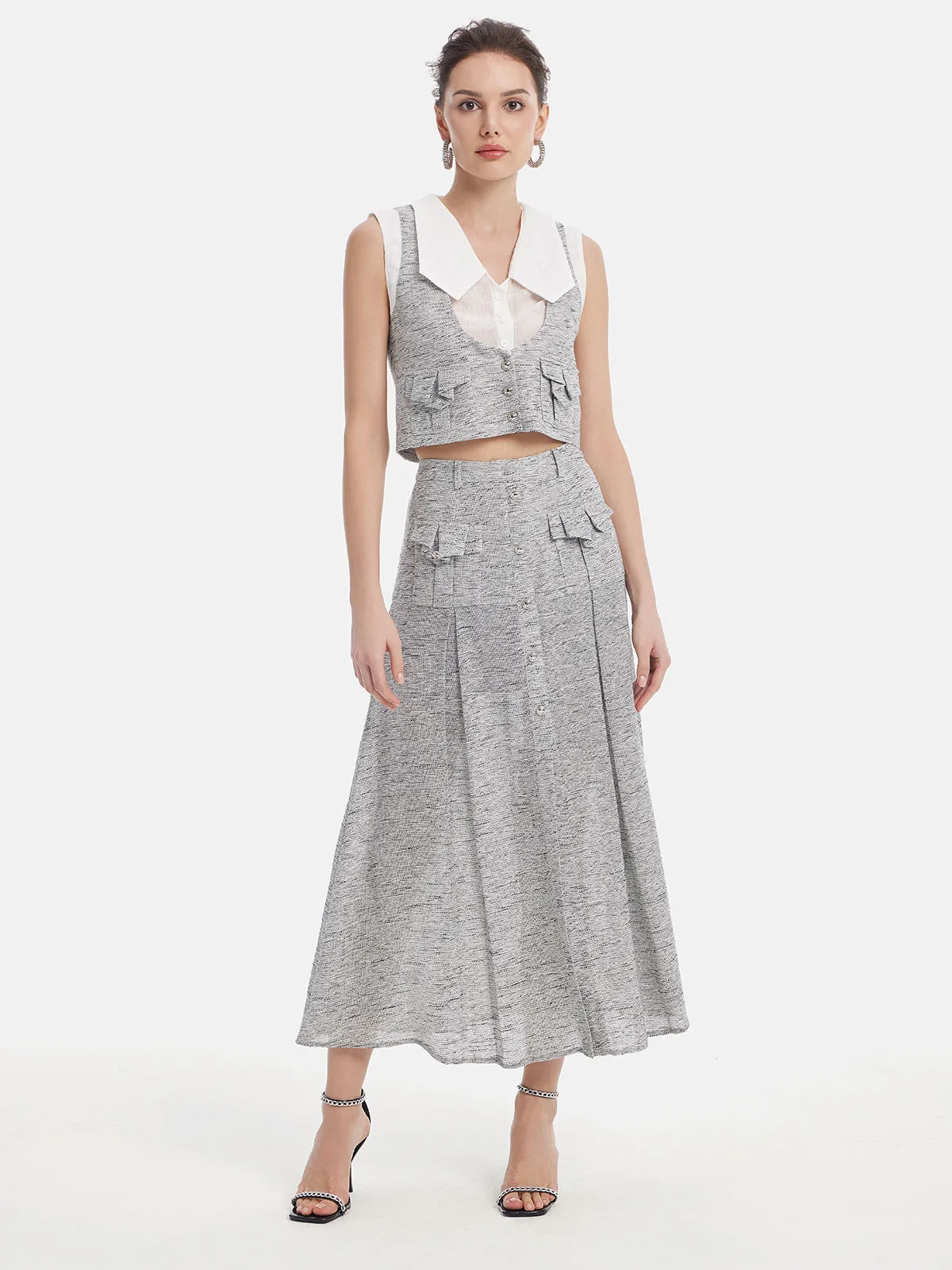 Light Grey Minimalist A-line Skirt