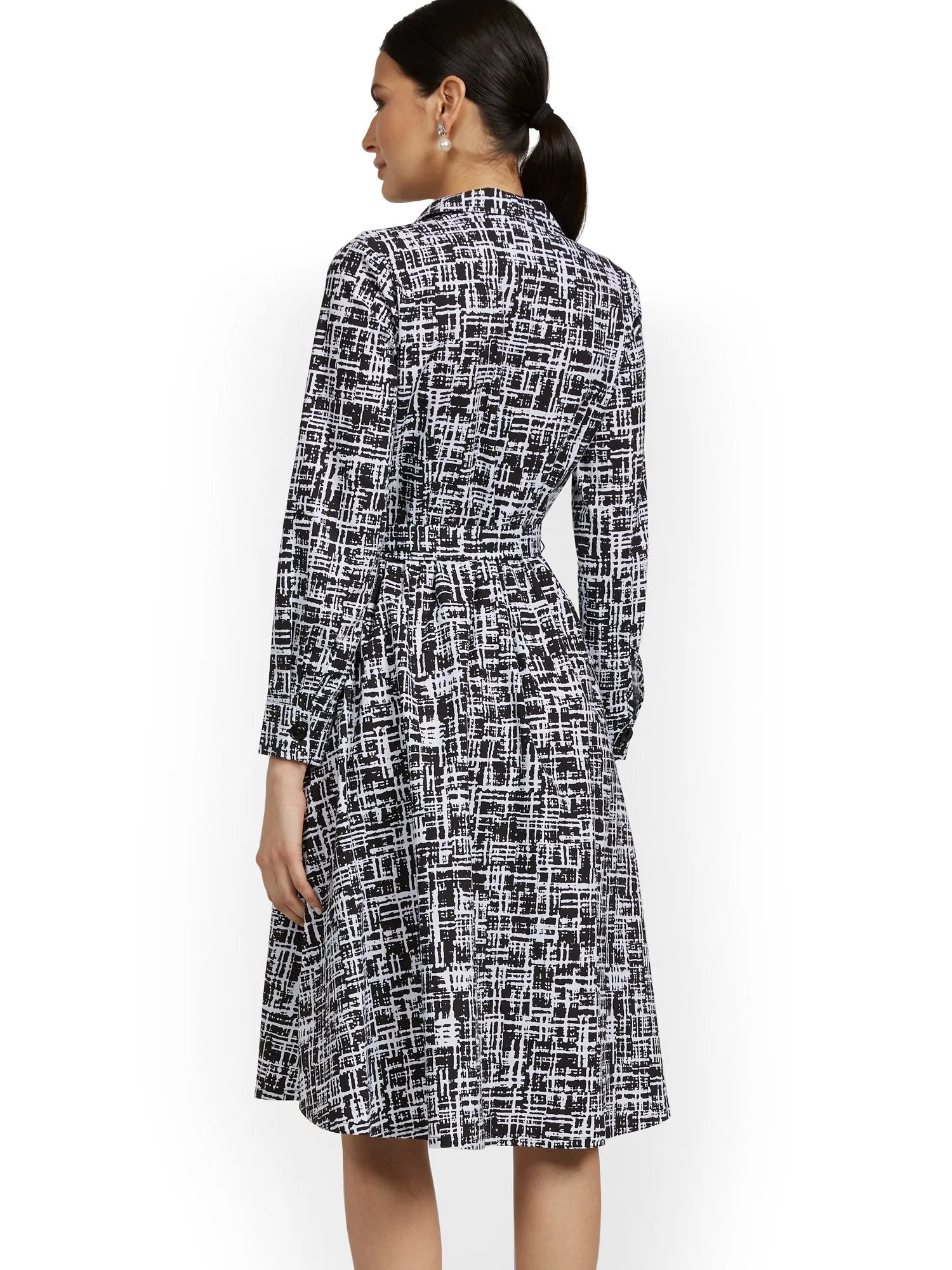 Long-Sleeve A-Line Shirtdress