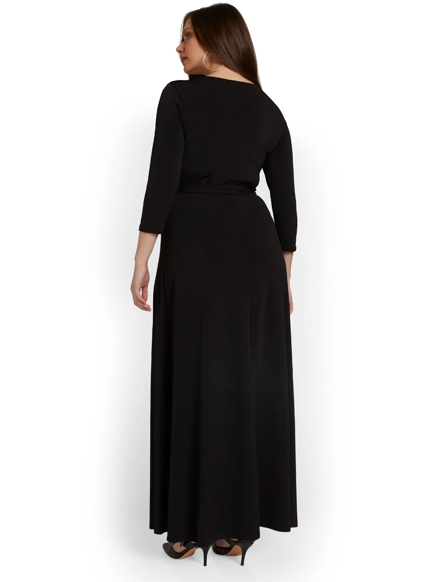 Maternity Tie-Front Knit Maxi Dress