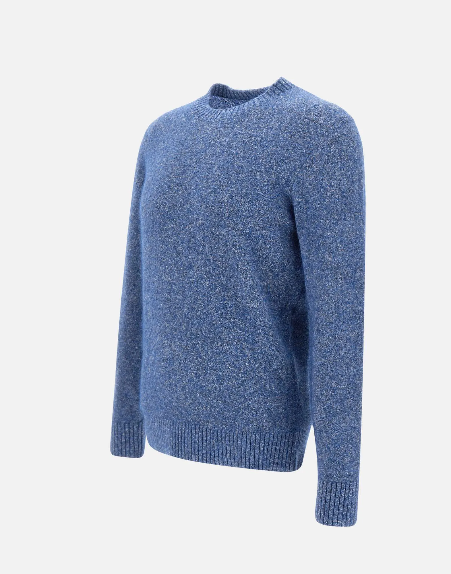 Men's Denim Blue Wool Cotton Sweater