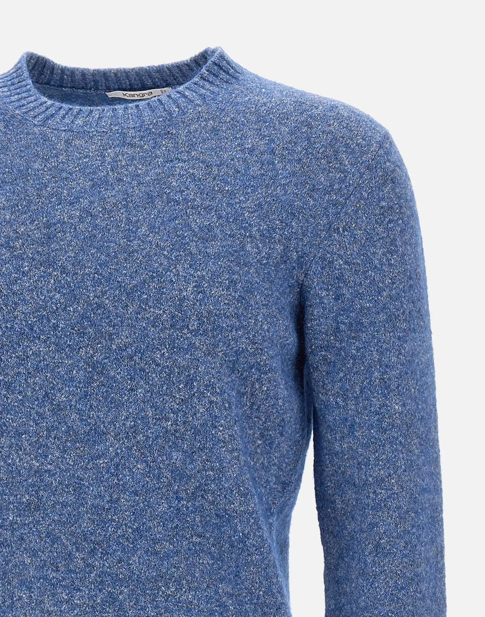 Men's Denim Blue Wool Cotton Sweater