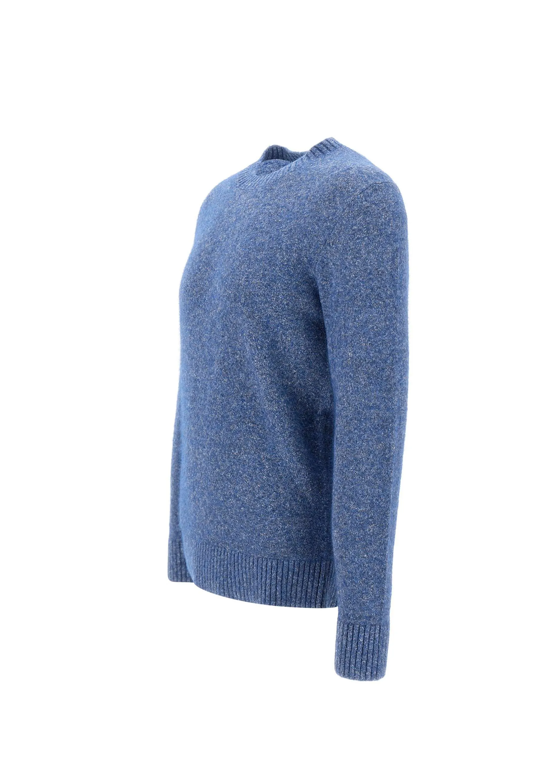 Men's Denim Blue Wool Cotton Sweater