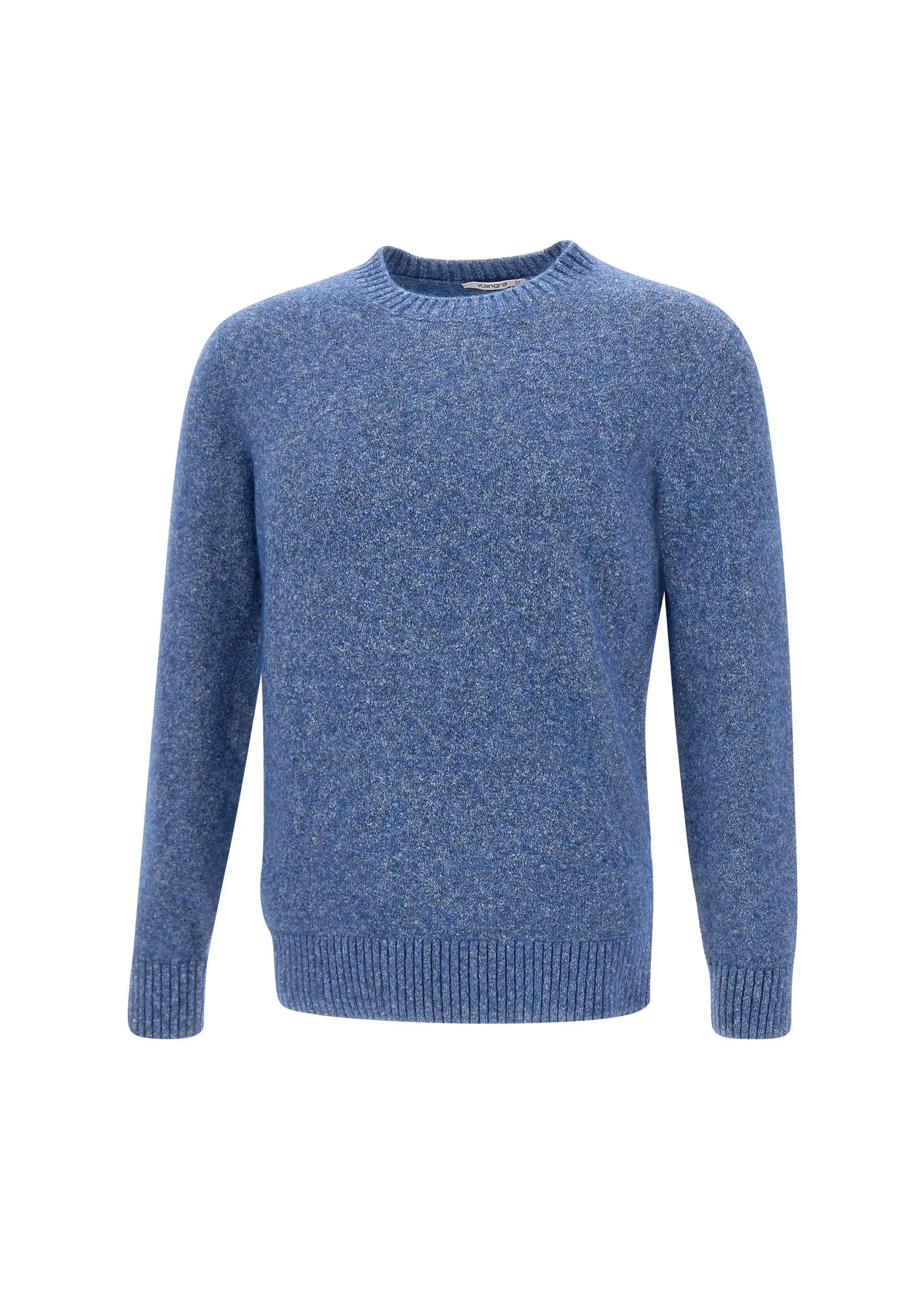 Men's Denim Blue Wool Cotton Sweater