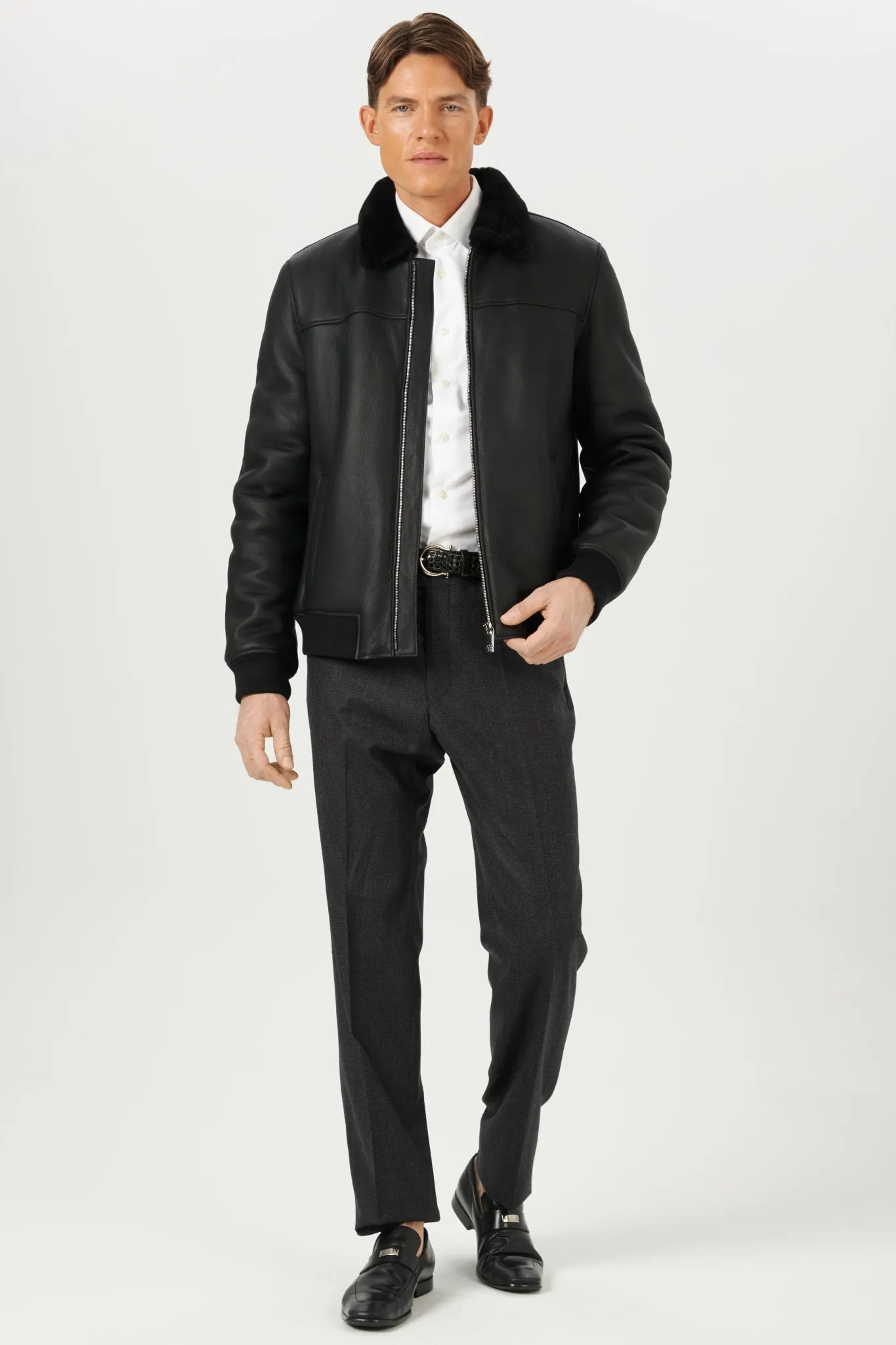 Men's Select Shearling Lamb Bomber Jacket