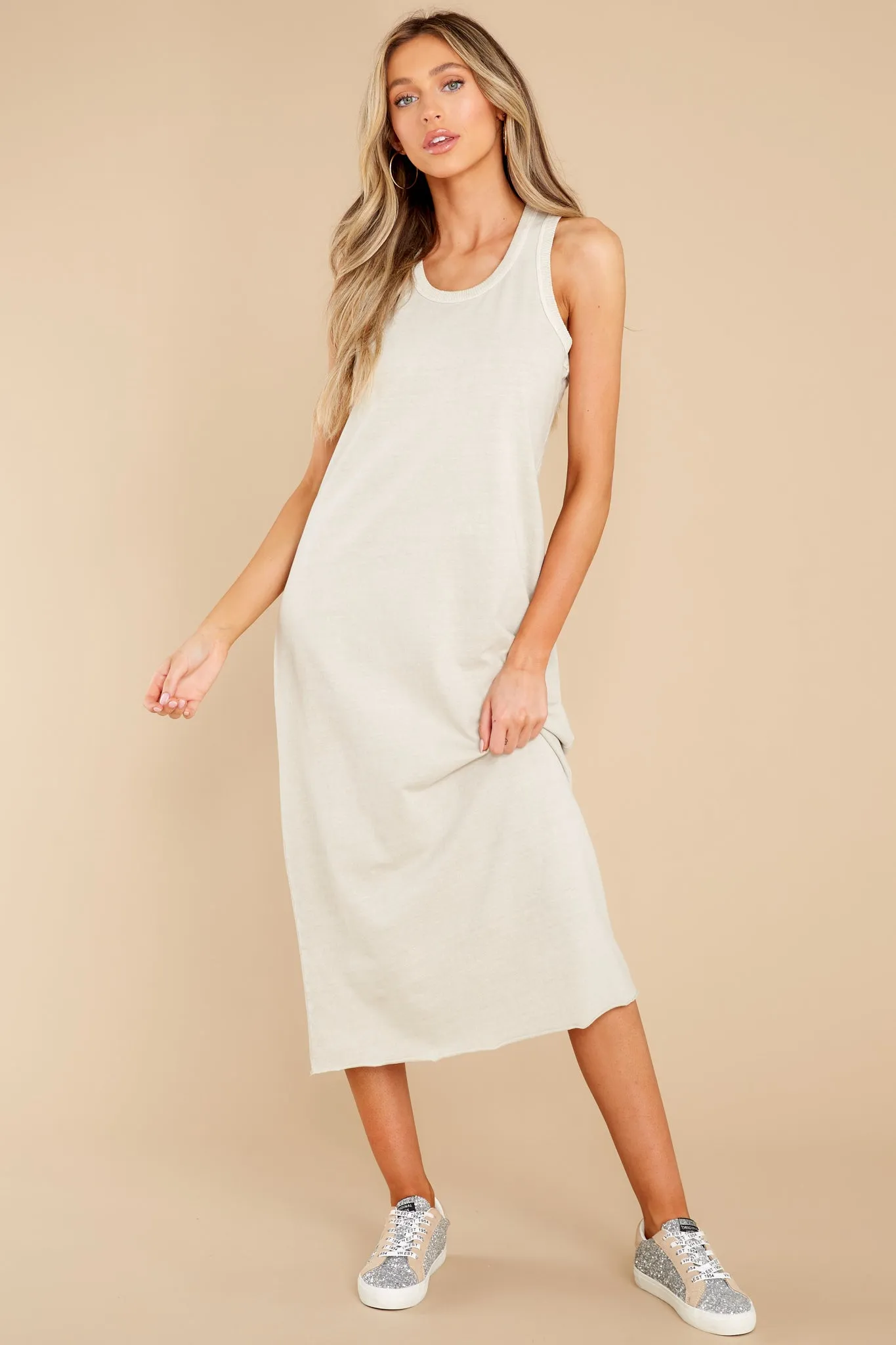 Natural Comfort Sand Midi Dress