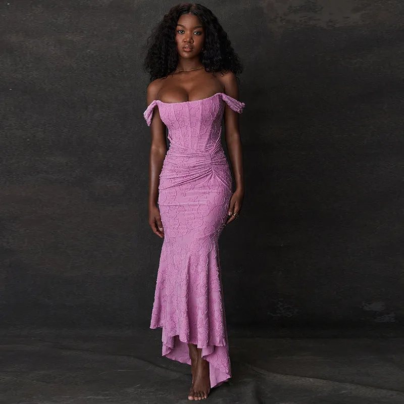 Off-Shoulder High Waist maxi dress