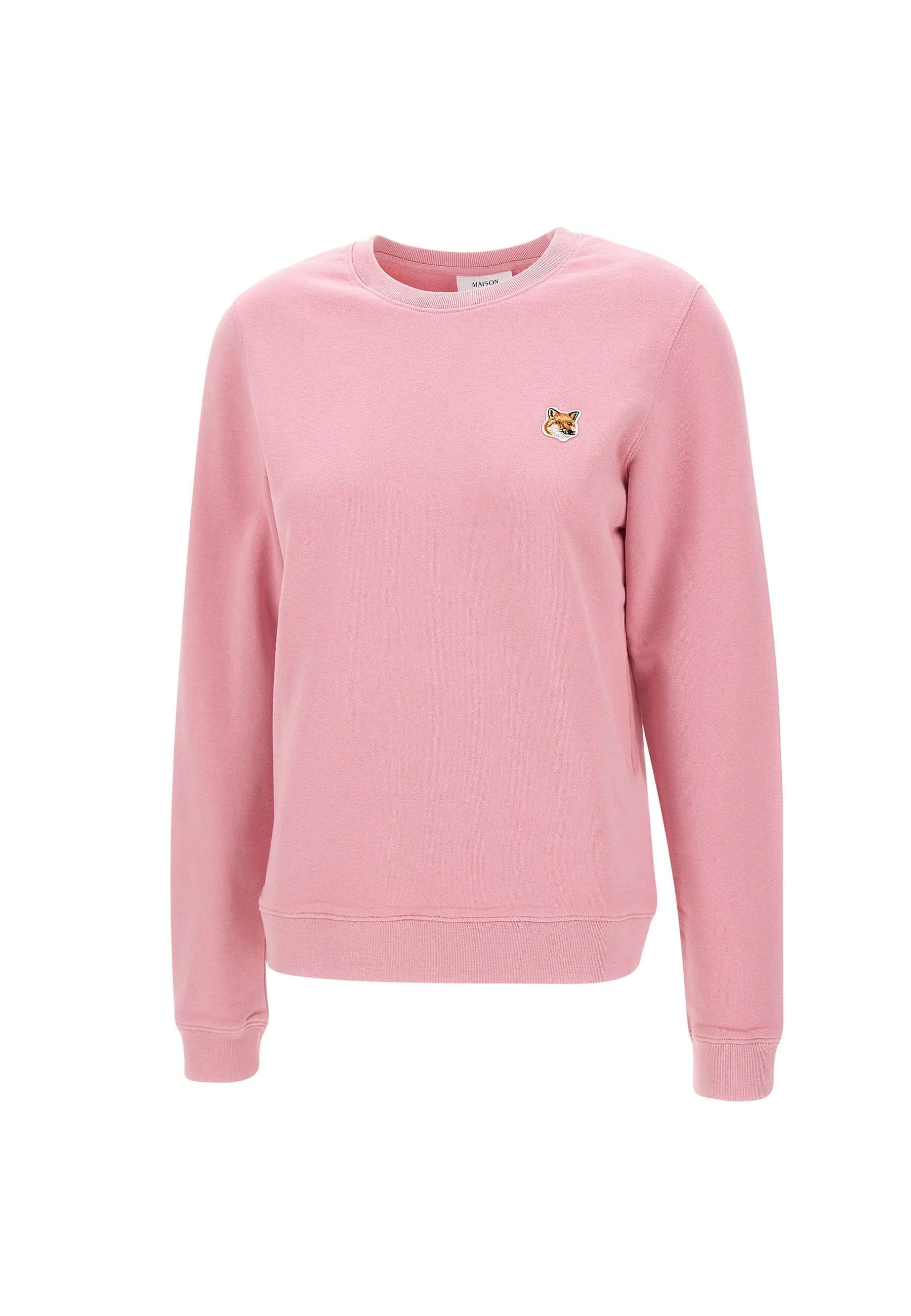 Pink Cotton Sweatshirt with Fox Logo