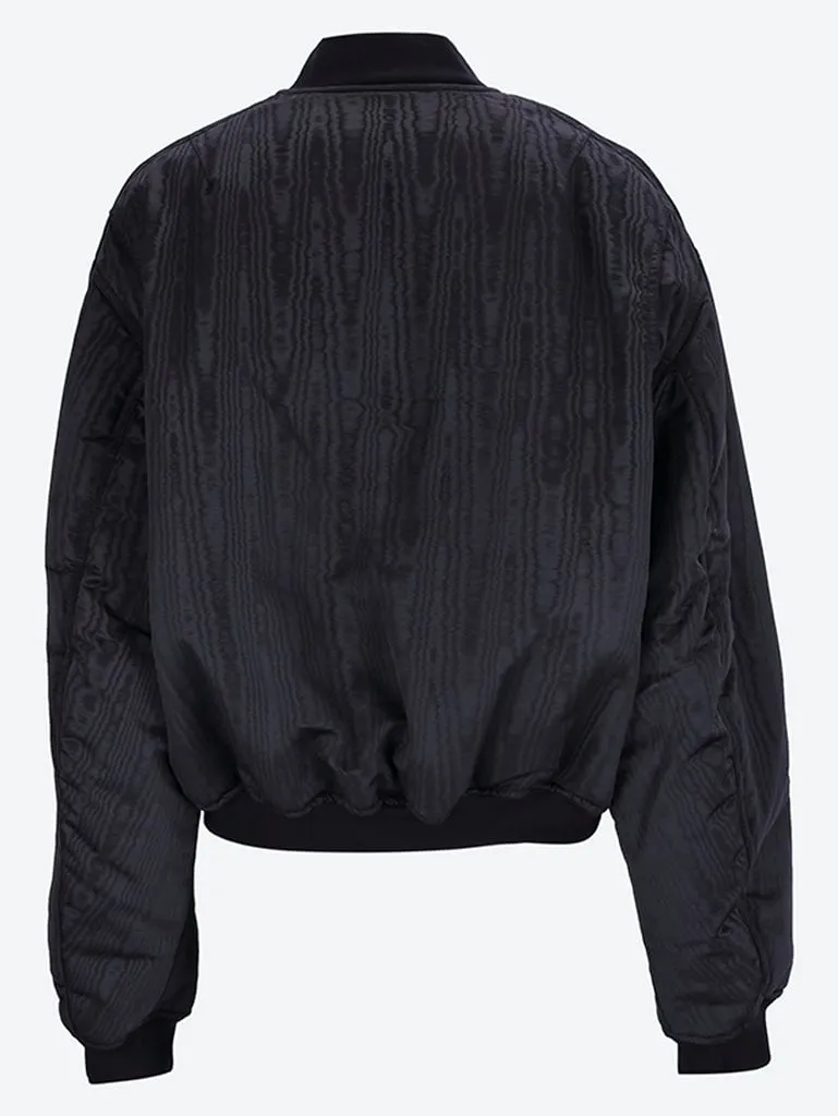 Recycled moire bomber jacket