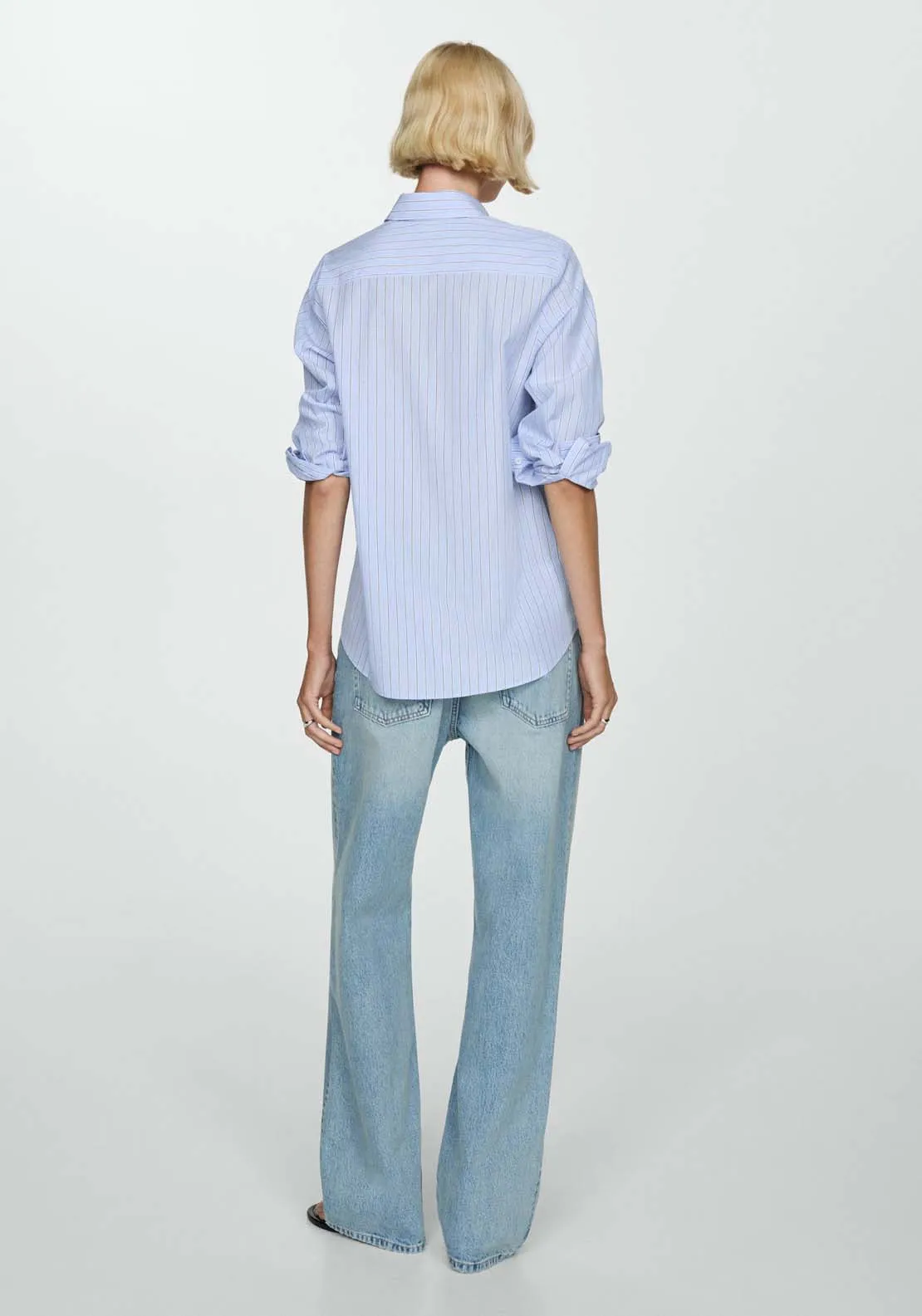 Regular cotton lyocell-blend shirt - Light/pastel Blue