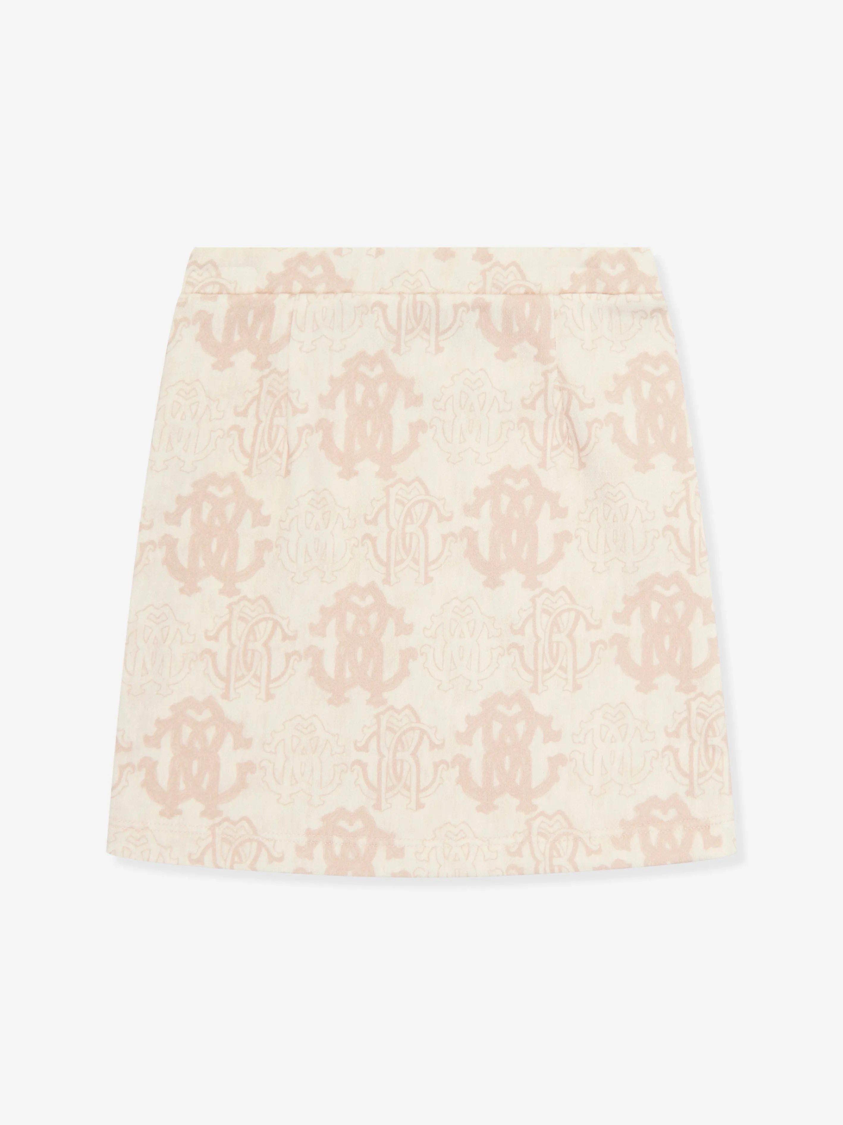 Roberto Cavalli Girls AOP RC Cotton Skirt in Beige