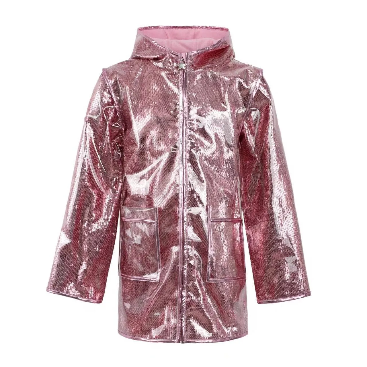 Rose Sequin Rain Jacket