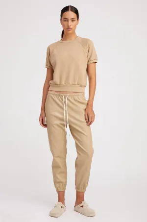 Travertine Leather Sweatpants