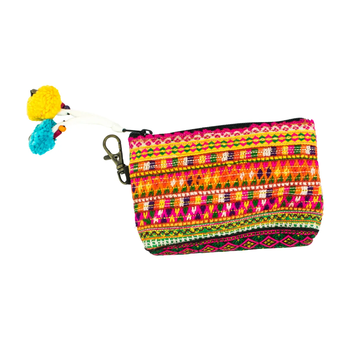 Up-cycled Hmong Textile Coin Purse with Lobster Clip - Thailand