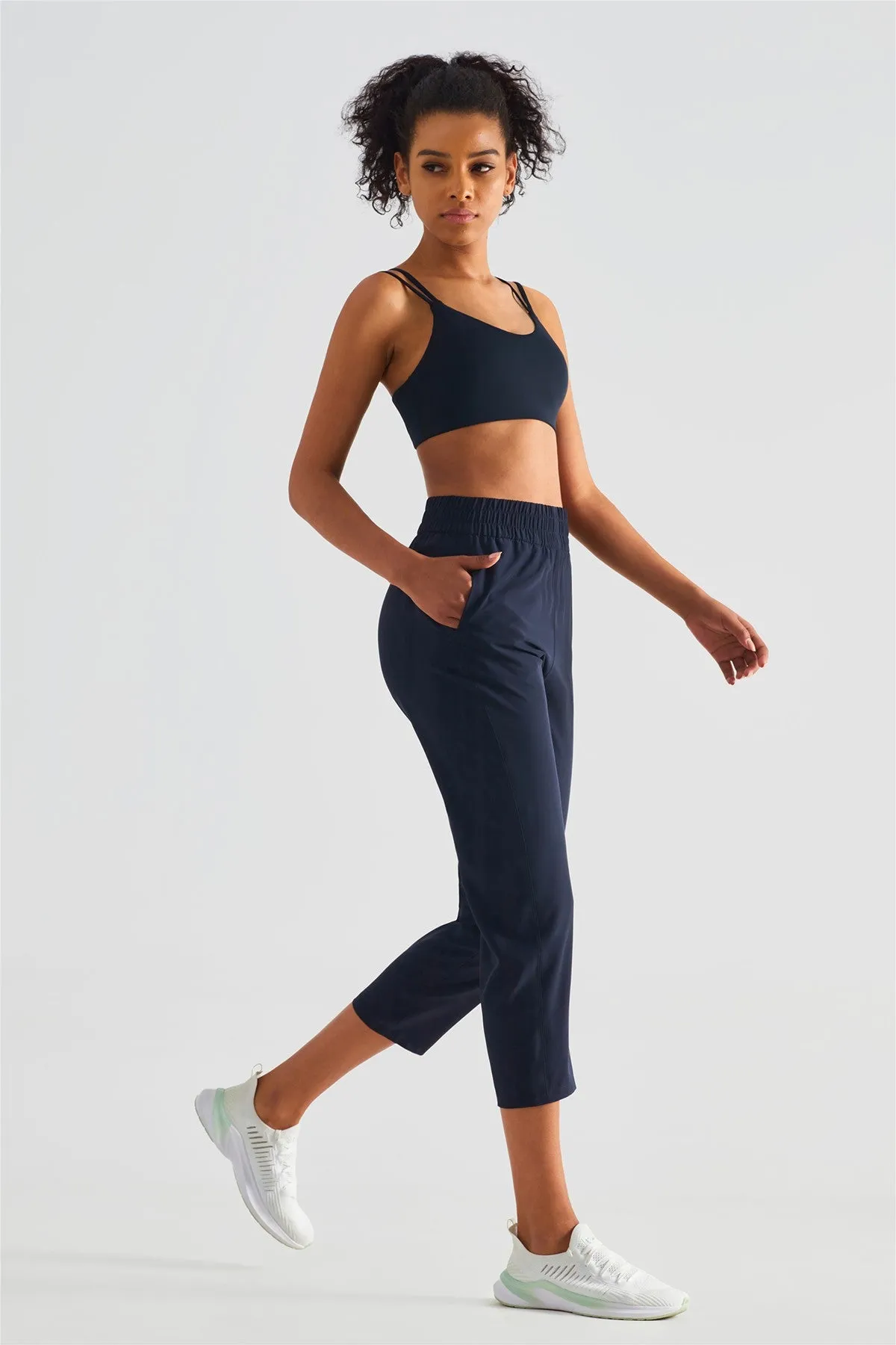 UPF 50  Tapered Crop Pants with Pockets