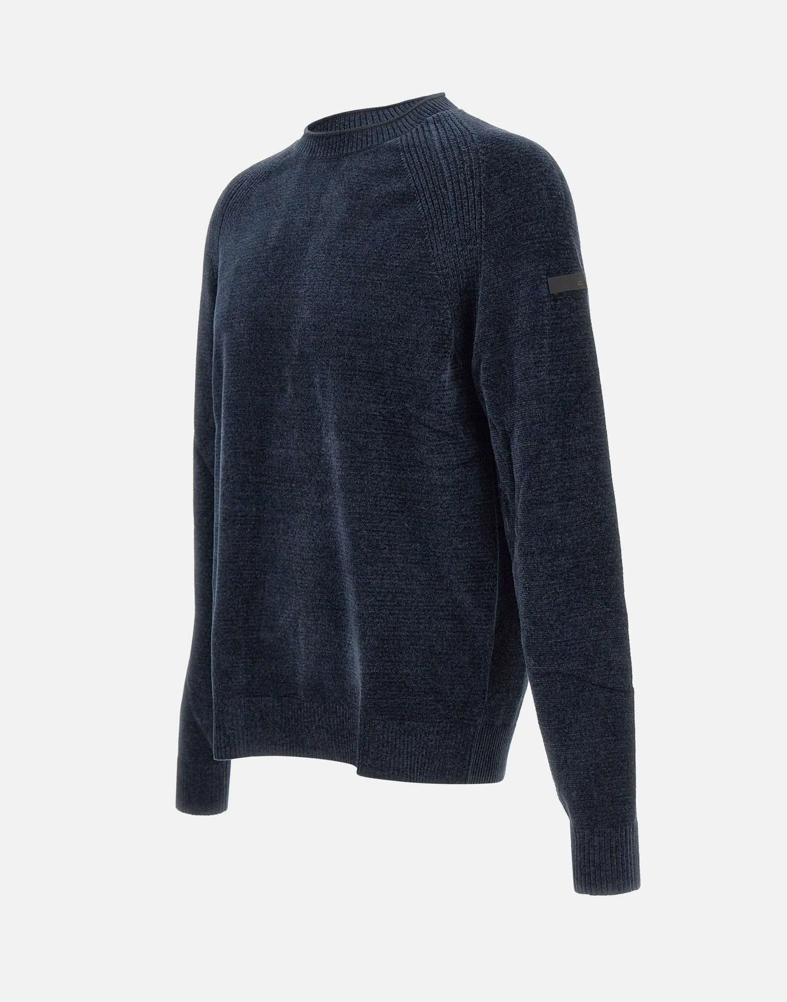 Velvet Effect Blue Chenille Sweater